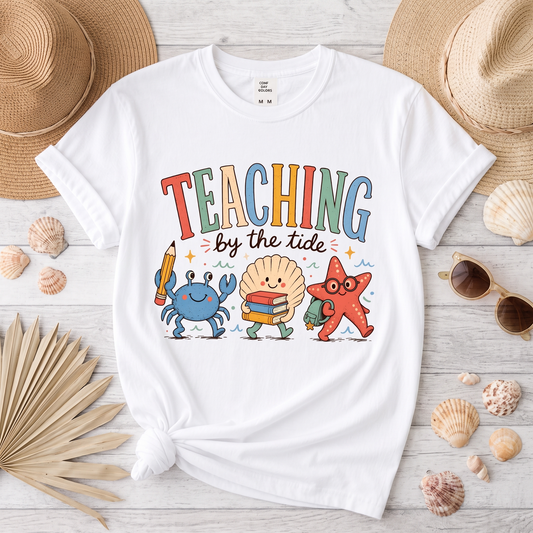 Teaching by the Tide Coastal Teacher Graphic Tee