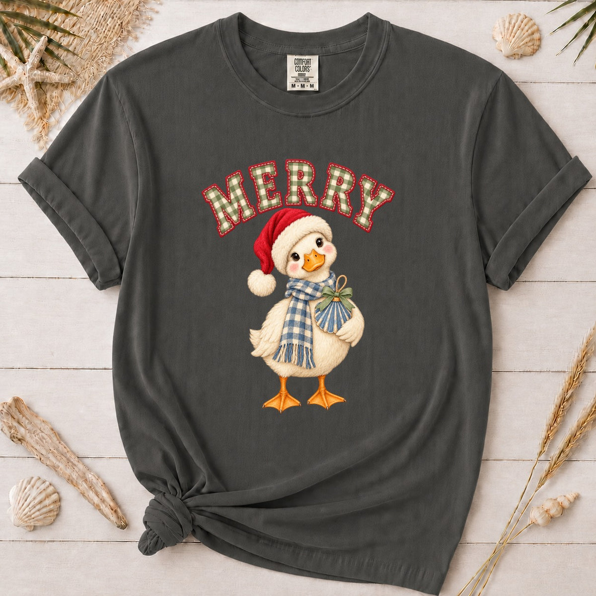 Merry Coastal Christmas Duck Graphic Tee