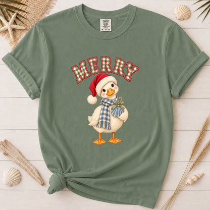 Merry Coastal Christmas Duck Graphic Tee
