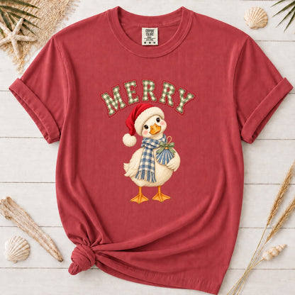 Merry Coastal Christmas Duck Graphic Tee